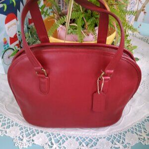 1995 Vintage Coach Pelham Zip Dome Satchel in Red 9958 USA